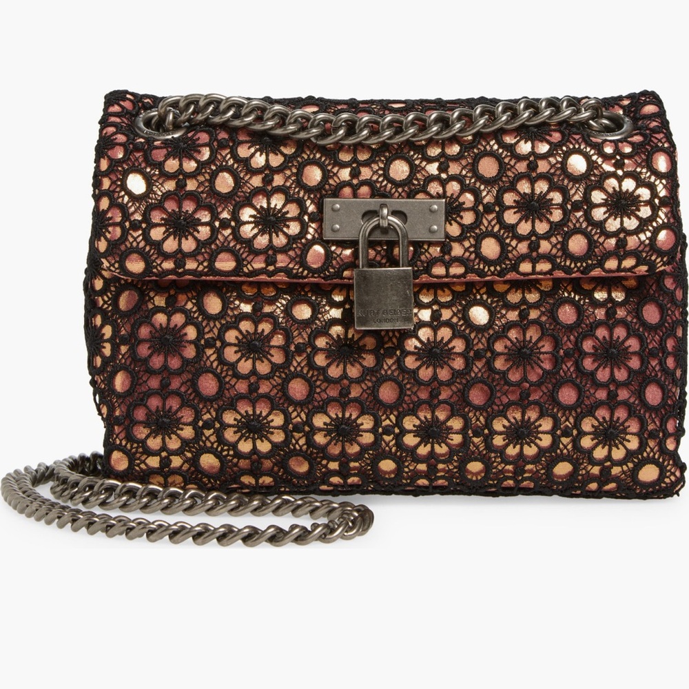 Kurt Geiger Brown Geometric Shoulder Bag with Chain Strap - Picture 7 of 11